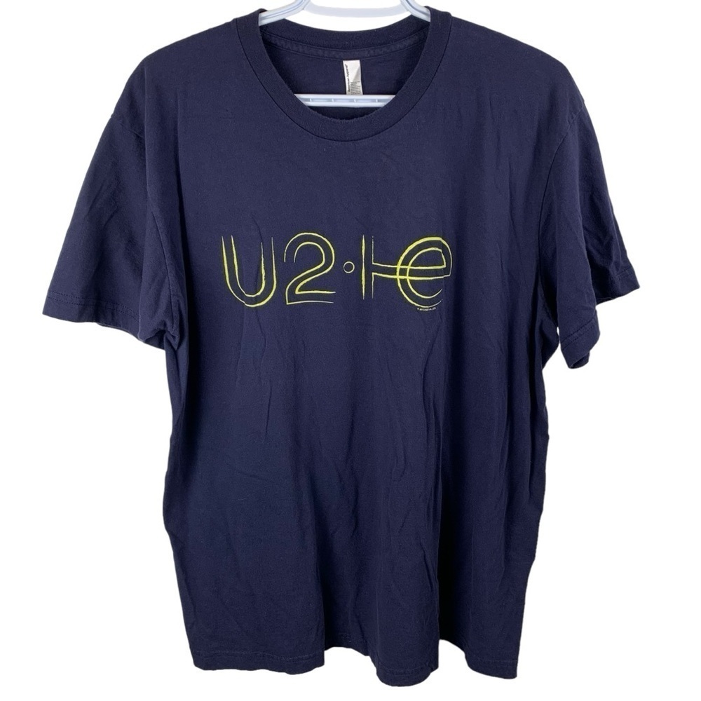 U2 Innocence + Experience Tour 2015 Navy Blue T-Shirt American Apparel Men's XL
